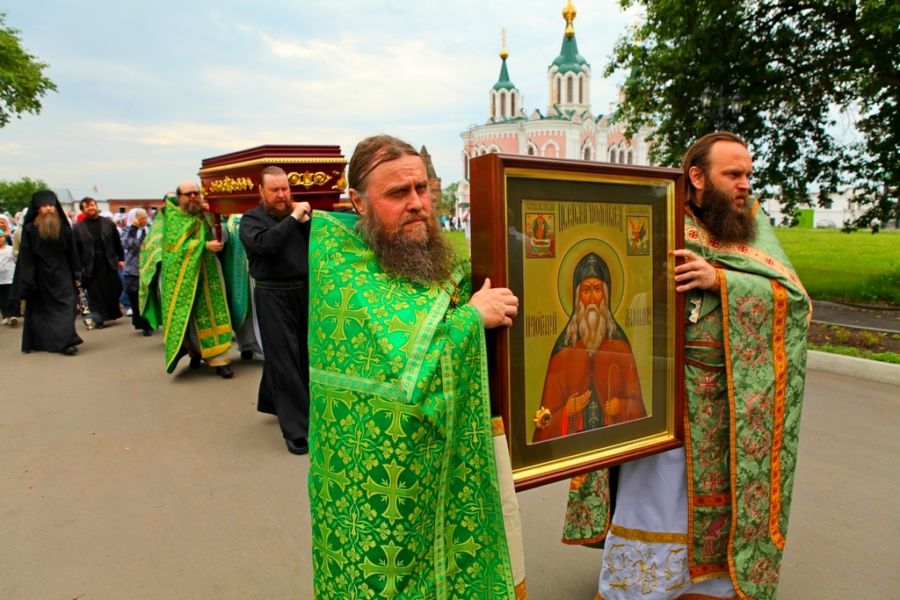 В Успенском Далматовском мужском монастыре состоялось праздничное богослужение в день памяти преставления основателя обители – преподобного Далмата Исетского. 08.07.2018 г.