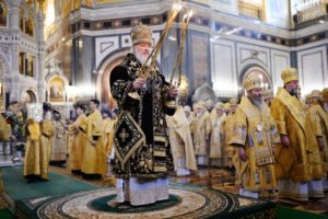 В одиннадцатую годовщину интронизации Святейшего Патриарха Кирилла в Храме Христа Спасителя совершена Божественная литургия